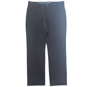 FootJoy Mens Athletic Fit Golf Pants W36 L32 Black‎ Gray Plaid